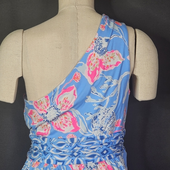 Lilly Pulitzer Helina One Shoulder Midi Dress Multi Bahamian Rhapsody - Picture 5 of 8